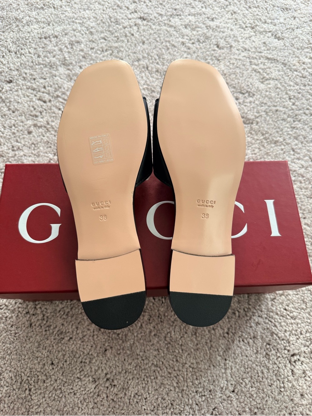 Gucci Black Leather Interlocking GG Slide Mules - Picture 3 of 8